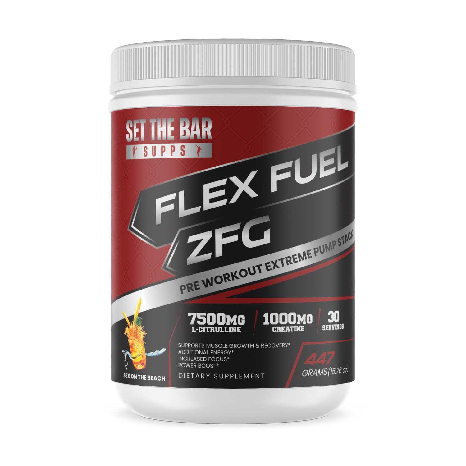 Flex Fuel Zfg Extreme Pump Pre Workout Sex On The Beach 30 Servings Set The Bar Supps